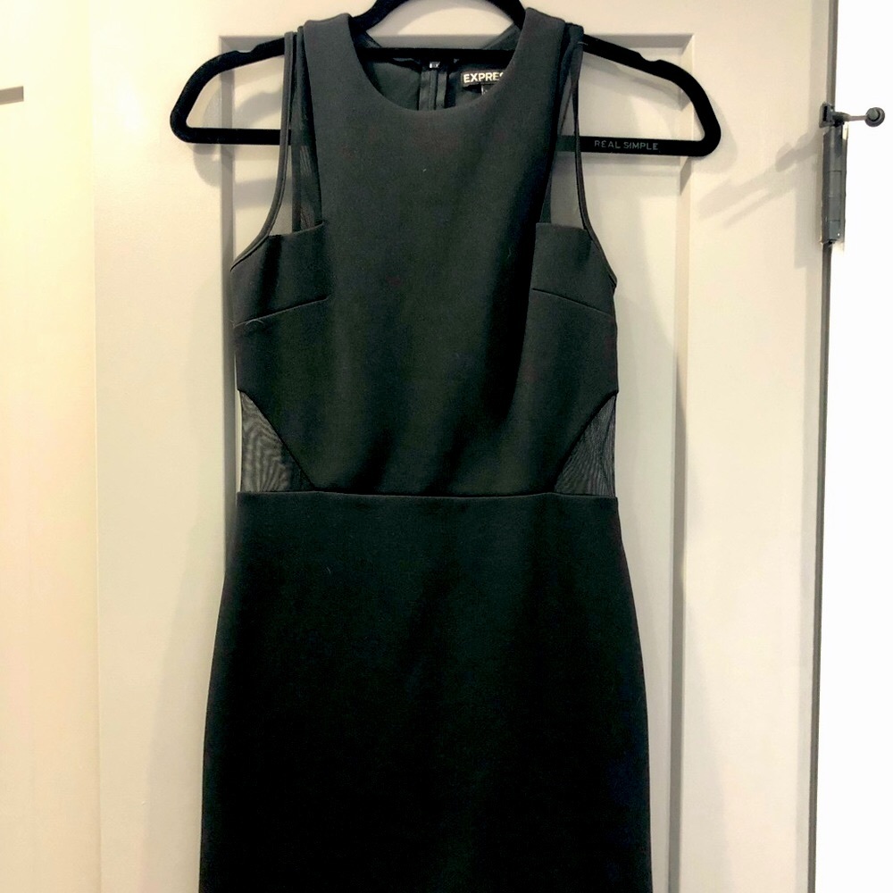 Express little black dress with mesh details